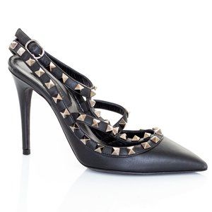 VALENTINO Rockstud T-Strap High-Heel Pumps 35